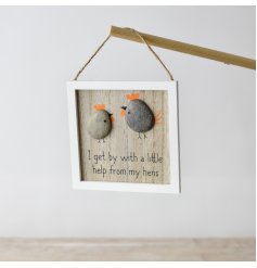 Add some countryside charm to your home with our "Hens Pebble hanging frame