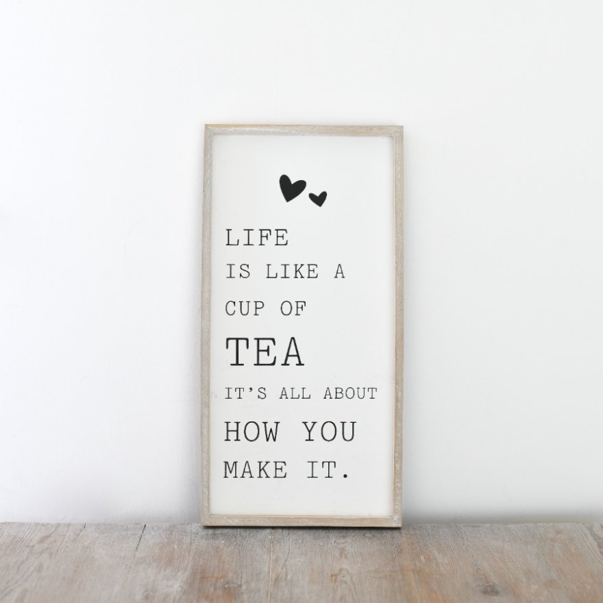 Rustic Life is like a Cup of Tea Wooden Frame, 40cm