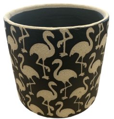 Enhance your indoor plants with this elegant flamingo planter, a charming addition to any home decor.