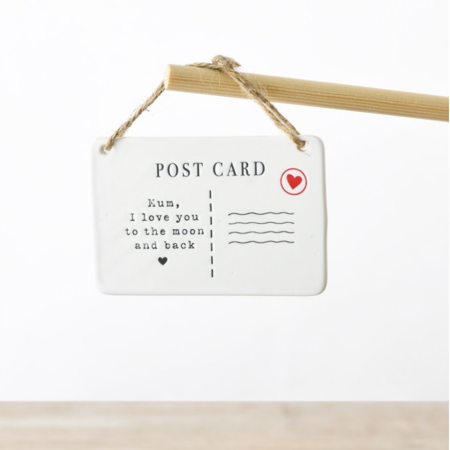 Hanging Mum Post Card Sign, 11cm 