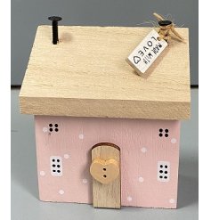 Enhance your home's charm and coziness with our beautiful Wooden House Decor in a delightful shade of Pink!