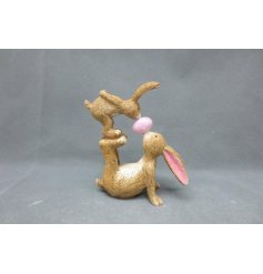 Delightful mother and baby bunny figurines, perfect for celebrating Mother's Day. Give a unique and special gift!