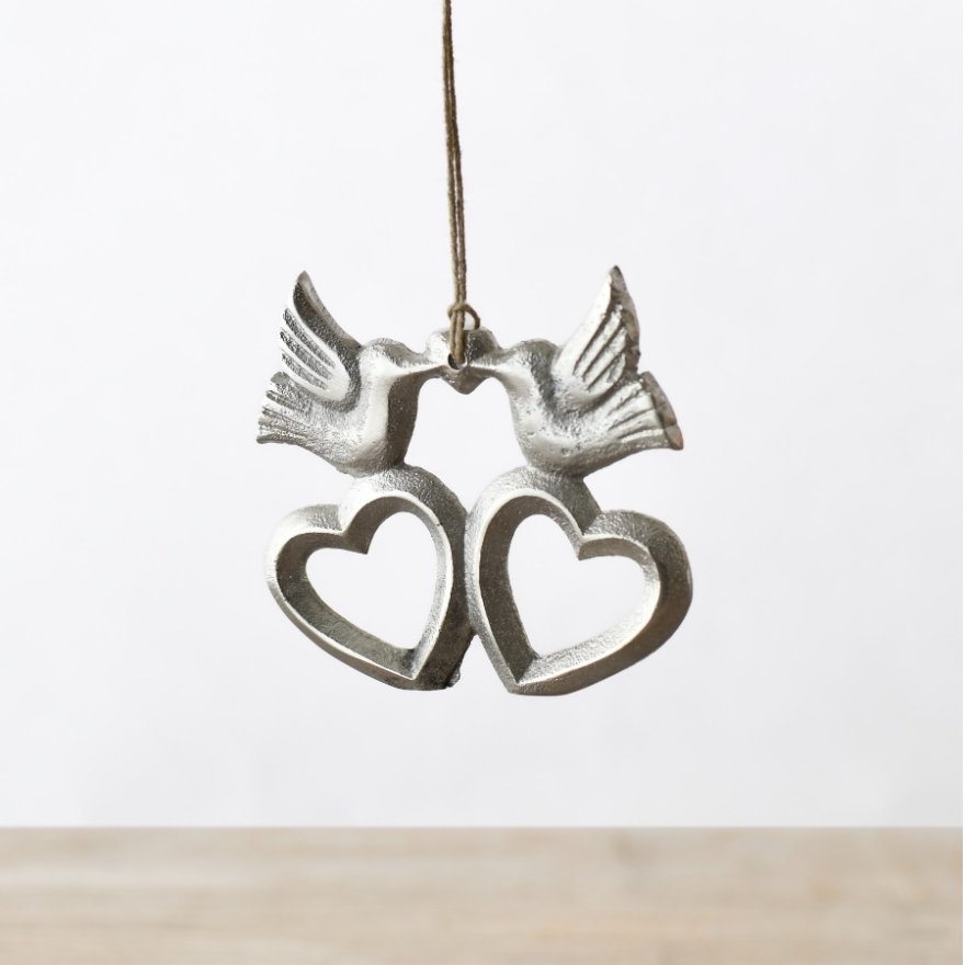 Heart Bird Hanging Deco, 10cm