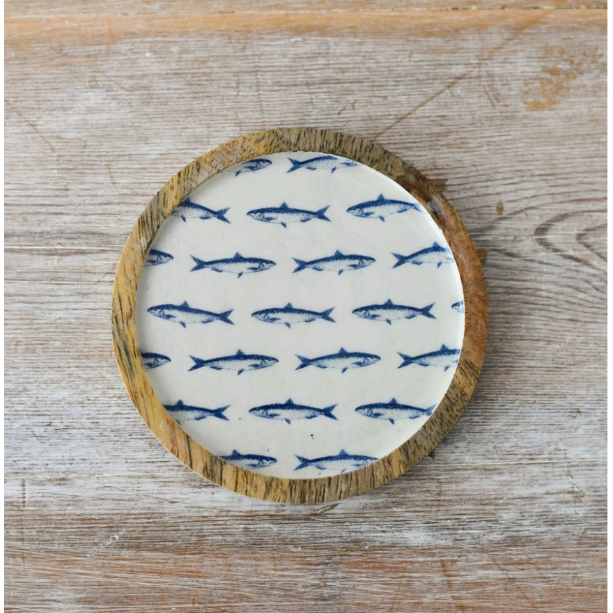 Wooden Fish Pattern Coaster