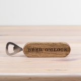 View Beer O Clock Bottle Opener, 18cm Details a wood beer oclock beer opener