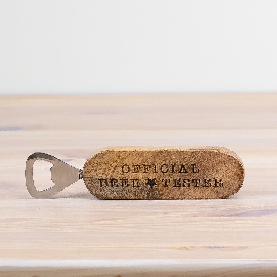 Unique wooden opener for beer bottles - a fun and functional addition to your barware collection!