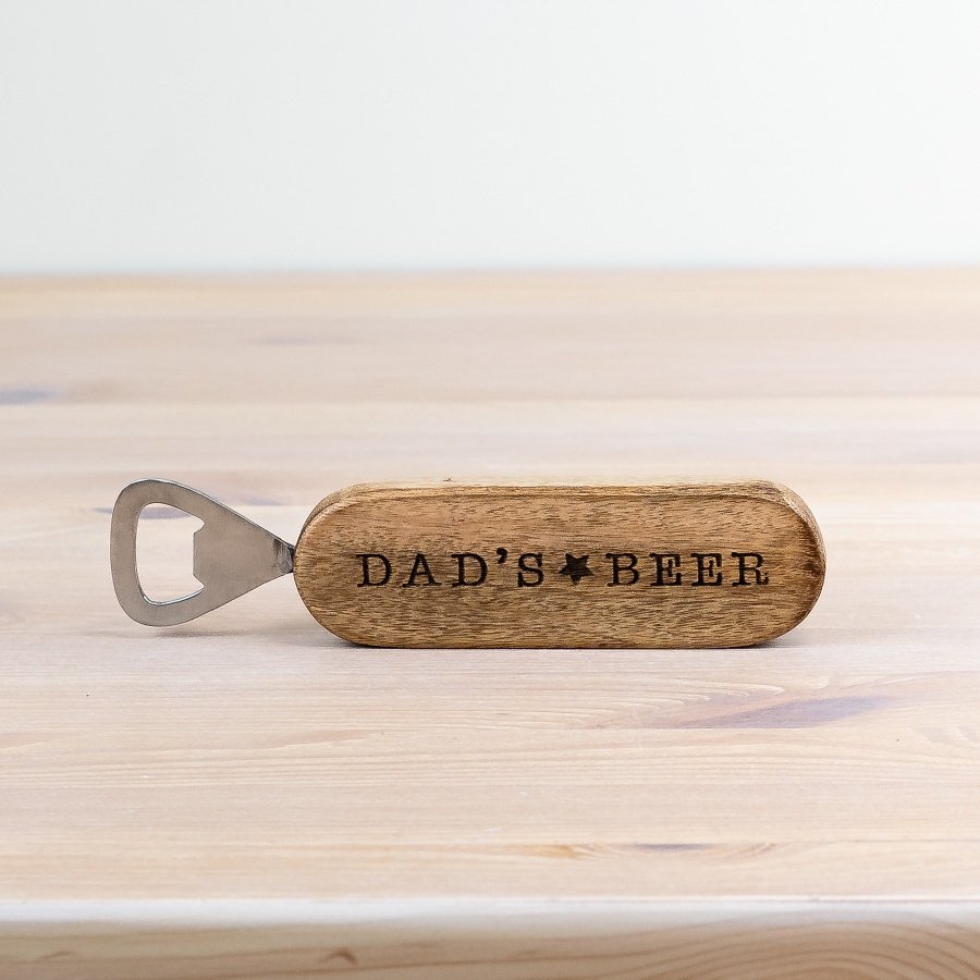 Get ready to crack open a cold one with this must-have wooden bottle opener for proud dads and beer lovers!