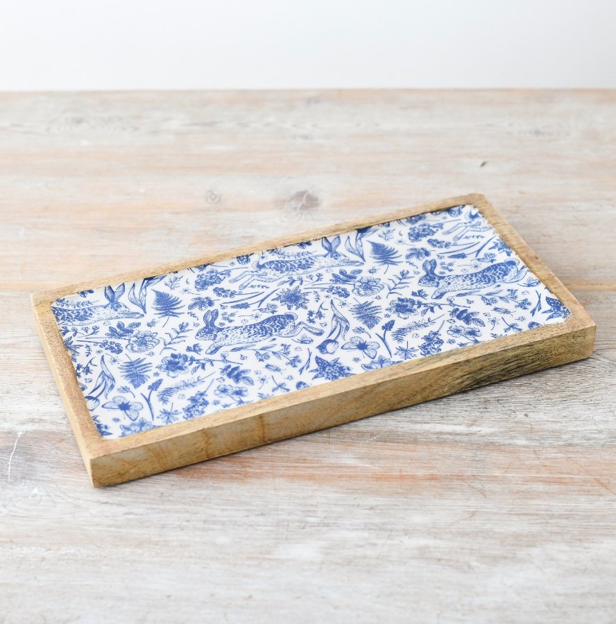 "Add a touch of Spring to your home with this beautiful wooden tray."