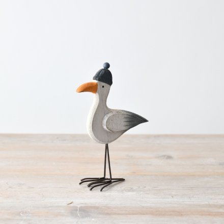 Wooden Sea Duck Deco, 18.5cm 