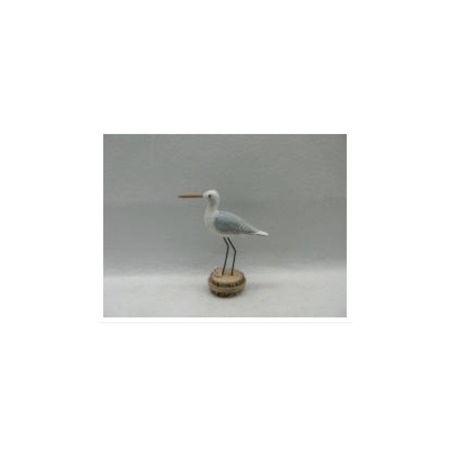 13cm Grey Wooden Bird Statue 