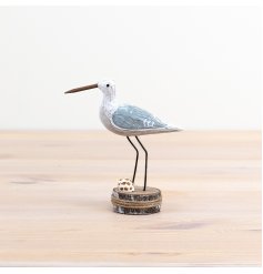 add a touch of nature to your space with this grey bird deco