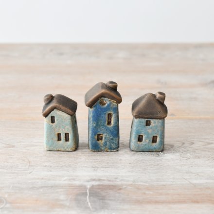 3A Speckled Blue House Ornament, 6.1cm 