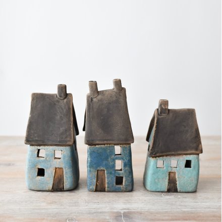 3A Speckled Blue Windlight House, 17.3cm 