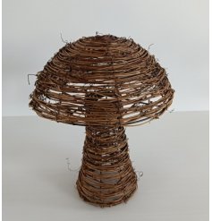 Add charm to your décor with a cute rattan mushroom in natural hues. Stay on trend with this charming piece.