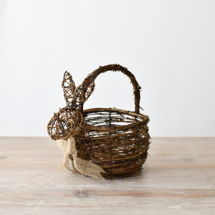Bunny Rattan Storage Basket,10cm 