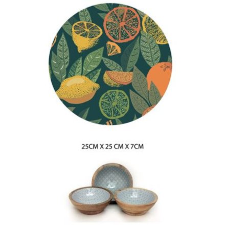 Citrus Enamelled Serving Bowl, 25cm 