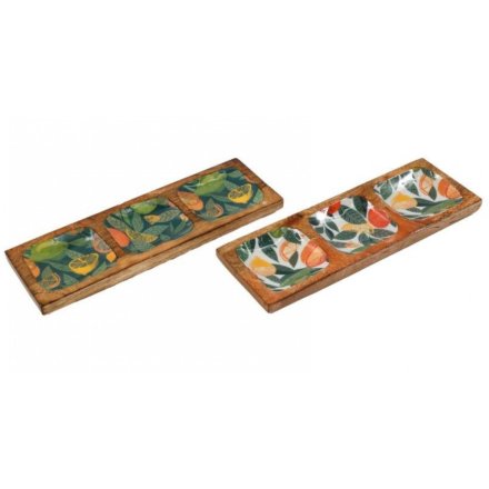 Medium Citrus Enamelled Tray. 30cm 
