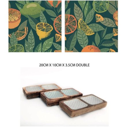 Small Citrus Enamelled Tray, 20cm
