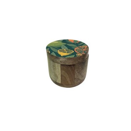 Small Citrus Enamel Storage Jar, 10cm 