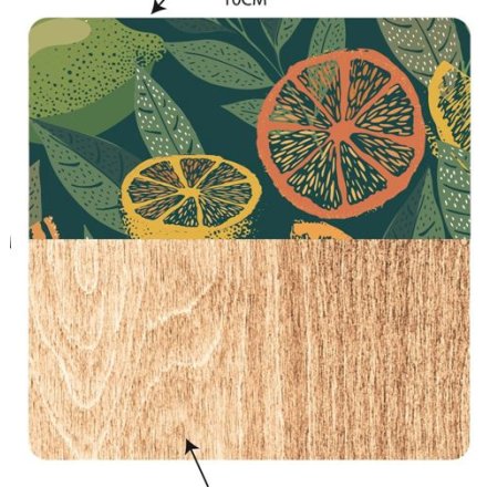 S/4 Citrus Enamelled Coasters, 10cm 