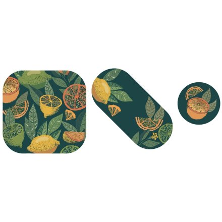 3-Piece Citrus Burst Serving Tray Set