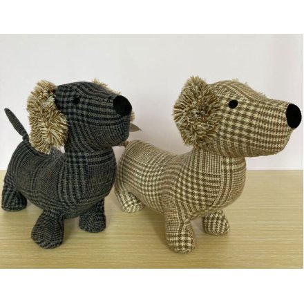 2/A Fabric Checked Door Stop, 35cm 