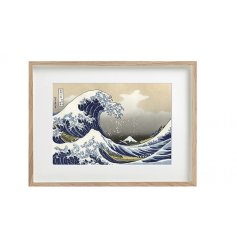 A charming wall art picture featuring the waves of the ocean 
