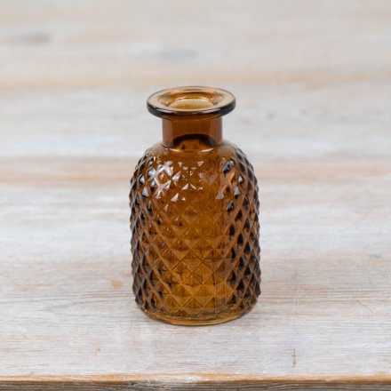 Rustic Patterned Bottle Vase, 9.2cm 
