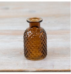 charming patterned brown coloured flower vase 