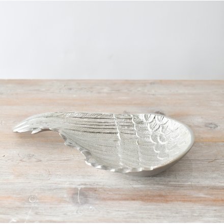Aluminium Leaf Trinket Dish, 26cm 