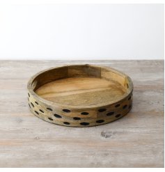 Add a touch of elegance to your decor with our sleek black wash Wooden Tray.