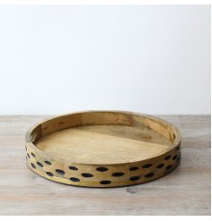 Enhance your decor with our sleek black wooden tray