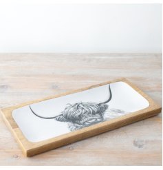 add some country charm to your tableware with this stylish cow tray 