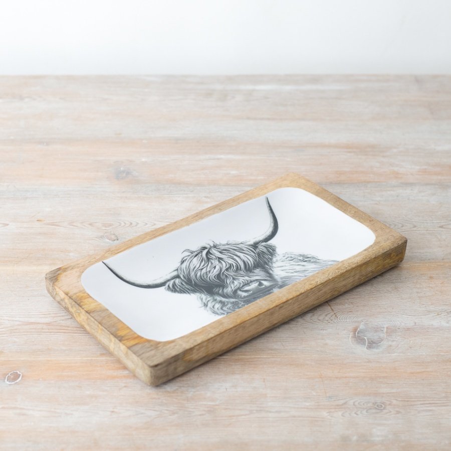 Discover Scottish charm with our Highland Cow Design Enamel Tray 