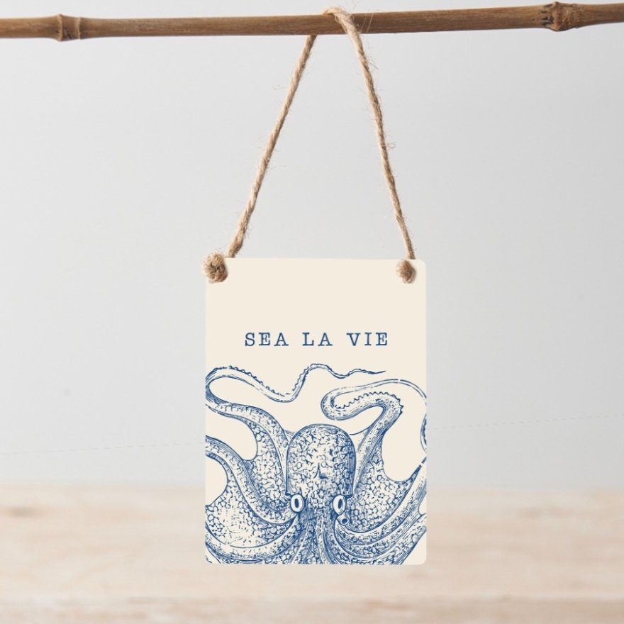 Hanging Sea La Vie Metal Sign