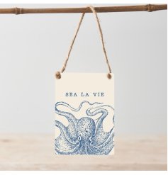 Create a serene coastal oasis with our Sea La Vie metal sign for instant charm and beachy vibes in any space.