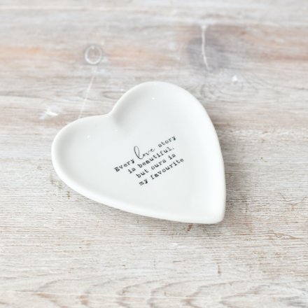 Every love story is beautiful " Trinket Heart Dish, 10cm 