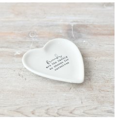 "Charming heart trinket dish featuring adorable friends' quote"