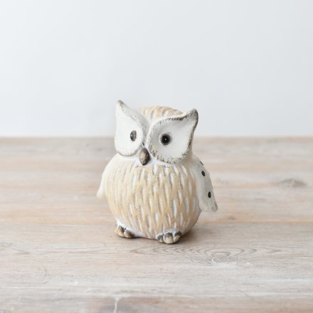 Terracotta Owl Ornament, 10cm 