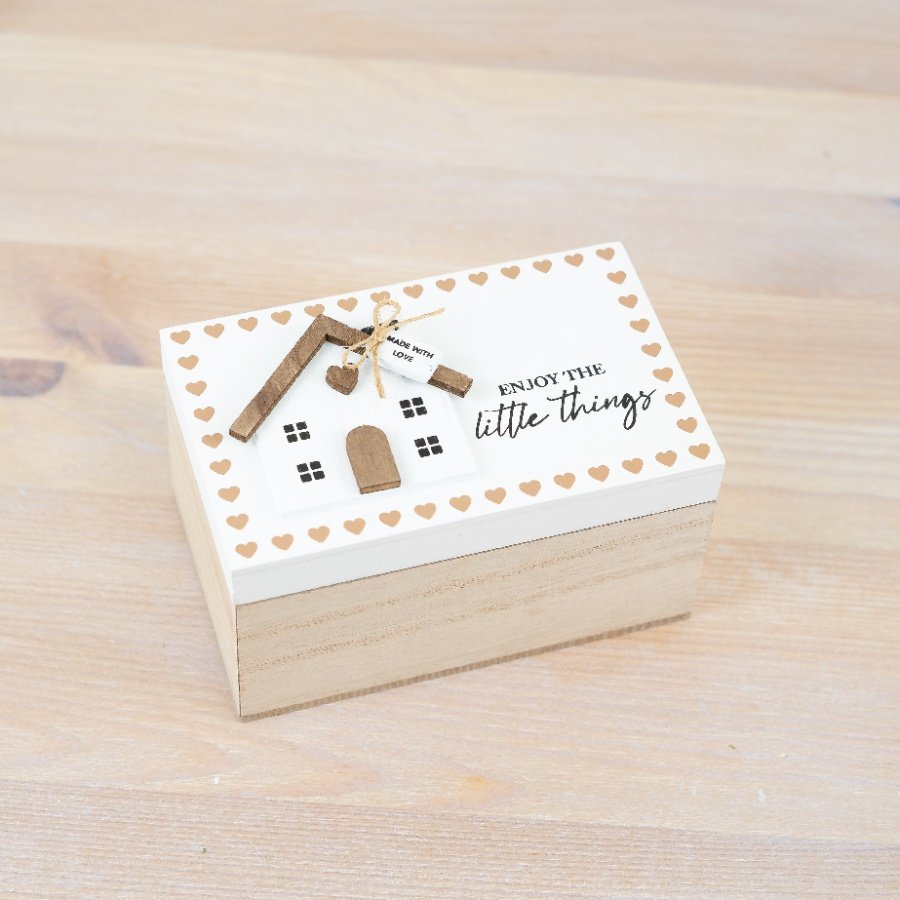 Organize your home in style with our charming Wooden House Storage Box, 