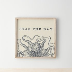 Embrace the day with our quaint Wood Sign, ideal for bringing a coastal feel to any space.