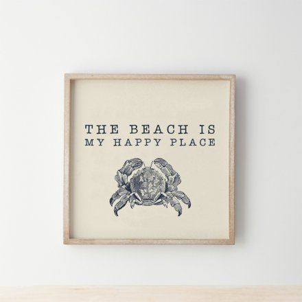 "The beach is my favourite place" Wooden Frame, 25cm 