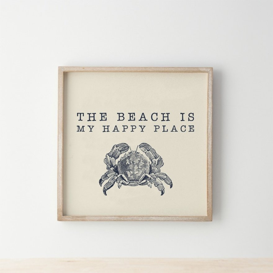 Wooden Frame, 25cm  "The Beach: My Favourite Place"