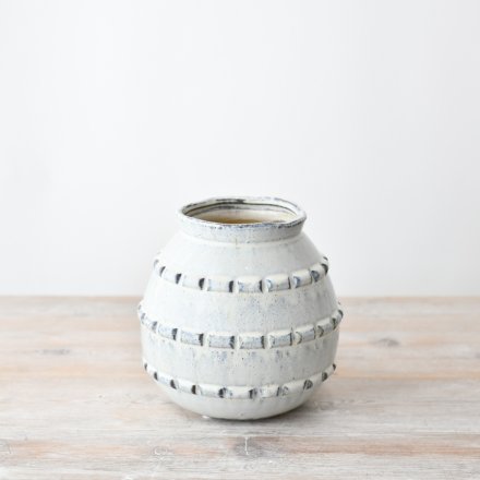 Stylish grey planter vase ideal for all flowers faux or real 