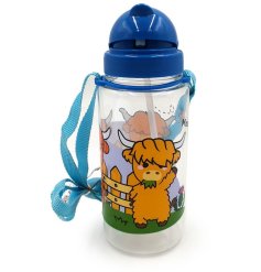 Stay refreshed in style with this trendy Highland cow water bottle. 