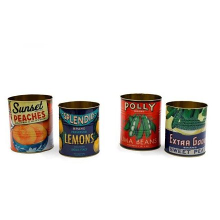 S/2 Metal Fruit Tins, 2 assorted, 13cm