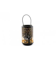 Add charm to your space with our lantern featuring a beautiful tree design.