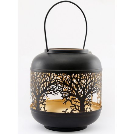 Tree Cutout Lantern, 22cm