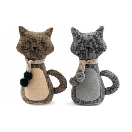 2/A Cat W/scarf Doorstop, 34CM 