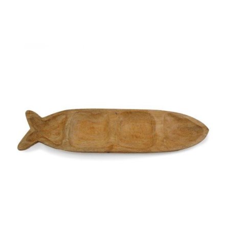 Wooden Fish Shape Tray, 45cm 